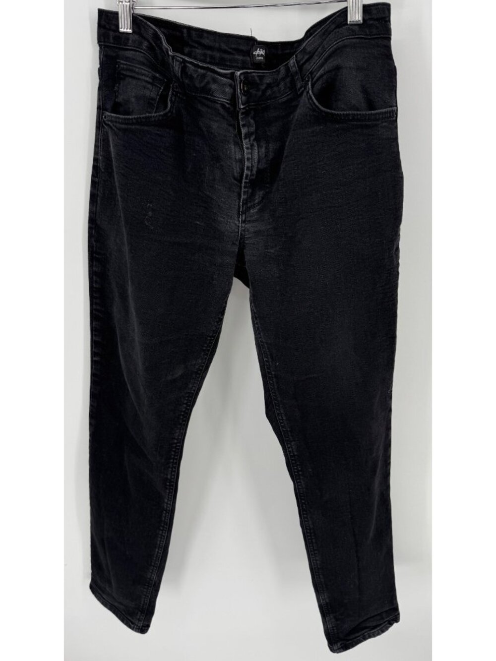 Astro Jeans Mens Black Denim Slim Tapered Fit Jeans Size 34